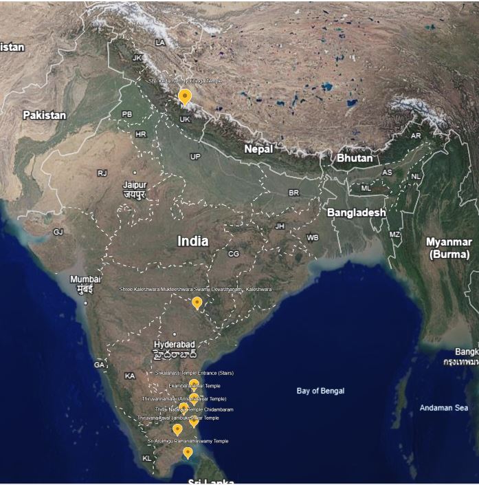 Shiva_Same_Line_Temple_Longitude_Map